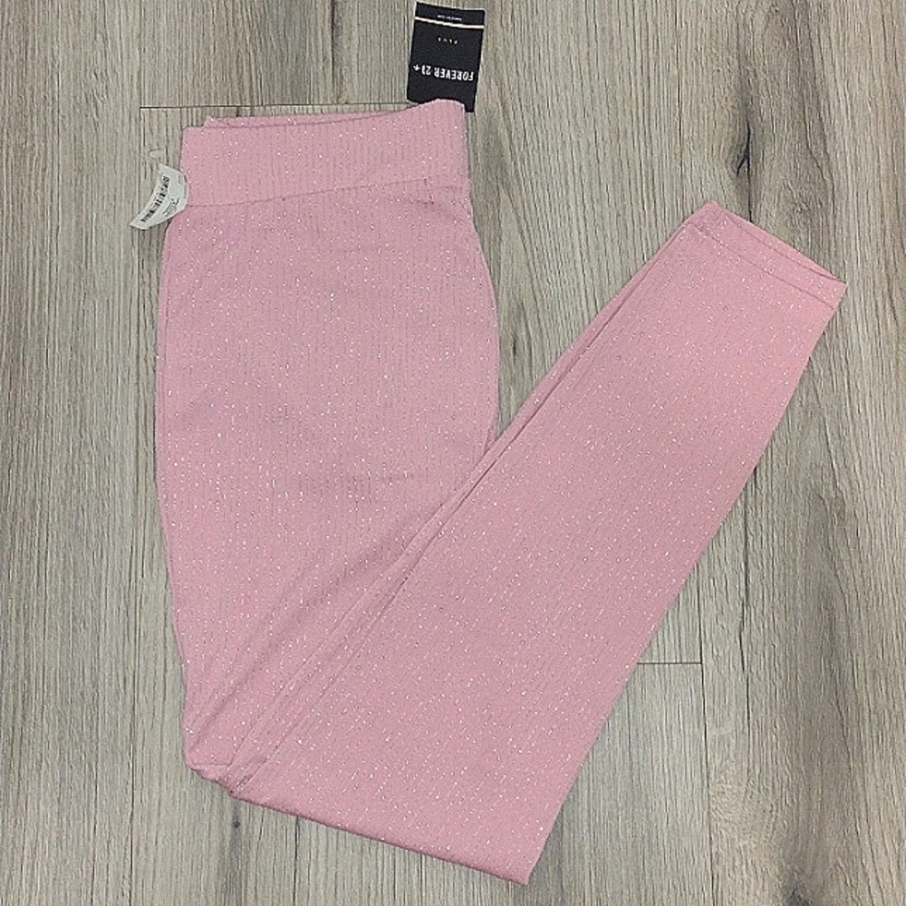 Forever 21 Pink silver glitter pants